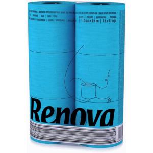 image:imageRenova Blue Toilet Paper 3Ply  Pack of 6 Compact Rolls  140 Sheets  EcoLabel Certified Dermatologically Tested Septic Safe Sustainable amp Soft