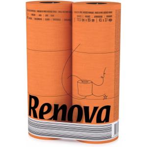 image:imageRenova Orange Toilet Paper 3Ply  Pack of 6 Rolls 140 Sheets Each  EcoLabel Certified Dermatologically Tested Septic Safe Sustainable amp SoftOrange
