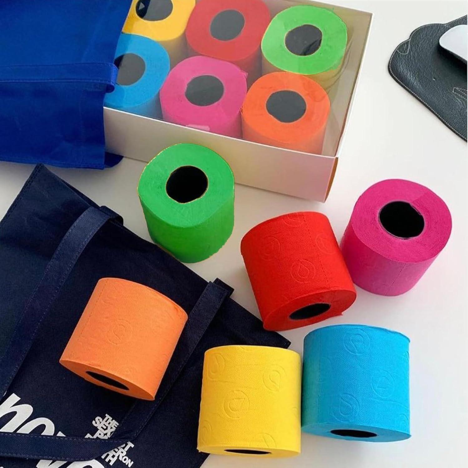 Roll-Lux Colored Toilet Paper Gift Box 6 Rolls – 3-Ply Multicolor ...