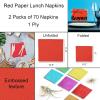 image:imageRenova Colored Dinner Disposable Paper Napkins Folded 1Ply 2 Sets of 70 Napkins Red