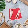 image:imageRenova Colored Dinner Disposable Paper Napkins Folded 1Ply 2 Sets of 70 Napkins Red