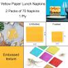 image:imageRenova Colored Dinner Disposable Paper Napkins Folded 1Ply 2 Sets of 70 Napkins YellowYellow