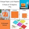 image:imageRenova Colored Dinner Disposable Paper Napkins Folded 1Ply 2 Sets of 70 Napkins YellowYellow Orange Blue White Green Red Pink