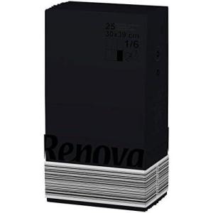 image:imageRenova LinenFeel Paper Dinner Napkins  Folded  2 Ply  Black  Pack of 25 Napkins