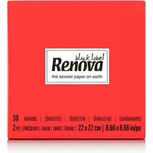 image:imageRenova Cocktail Paper Napkins Black 2Ply 30 Count 87x 87 Black  Soft and Absorbent 2ply party napkins dinners parties weddings and events table decor gift readyRed
