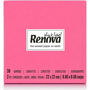 image:imageRenova Cocktail Paper Napkins Black 2Ply 30 Count 87x 87 Black  Soft and Absorbent 2ply party napkins dinners parties weddings and events table decor gift readyPink