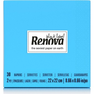image:imageRenova Cocktail Paper Napkins Black 2Ply 30 Count 87x 87 Black  Soft and Absorbent 2ply party napkins dinners parties weddings and events table decor gift readyBlue