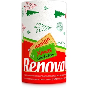 image:imageRenova Christmas Paper Towels Limited Edition 2Ply 120 Sheets Holiday Design with Festive Prints