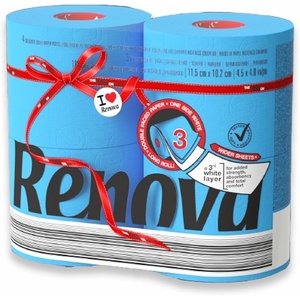 image:imageRenova Colored Toilet Paper 3Ply 4 Jumbo Rolls Per Pack 180 Sheets Per Roll Color Blue Pink Rosa Red Vanilla Lime Green  Multipack Sets Available Red 4 Count 1 PackBlue