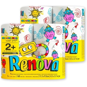 image:imageRenova Kids Toilet Paper 8 Rolls  3 Ply  160 Sheets per Roll  Soft Playful and Ready for Any Bathroom Adventure  Set of 2 packs