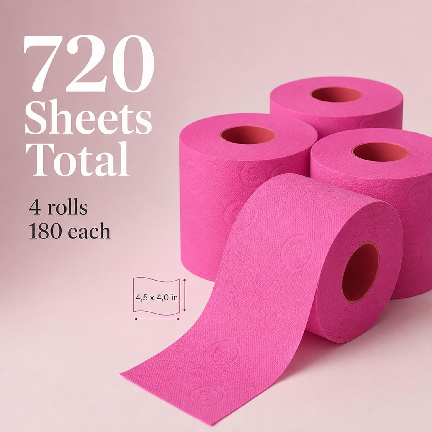image:imageRenova Colored Toilet Paper 3Ply 4 Jumbo Rolls Per Pack 180 Sheets Per Roll Color Blue Pink Rosa Red Vanilla Lime Green  Multipack Sets Available Pink 16 Count 4 Packs of 4 4 Packs