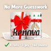 image:imageRenova Christmas Toilet Paper 4 Rolls 160 Sheets 3 Ply Printed FSC  Soft dermatologically tested base FSC certified flushes like a plain roll Christmas prints sock tree and holly art