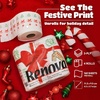 image:imageRenova Christmas Toilet Paper 4 Rolls 160 Sheets 3 Ply Printed FSC  Soft dermatologically tested base FSC certified flushes like a plain roll Christmas prints sock tree and holly art