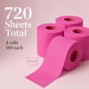 image:imageRenova Colored Toilet Paper 3Ply 4 Jumbo Rolls Per Pack 180 Sheets Per Roll Color Blue Pink Rosa Red Vanilla Lime Green  Multipack Sets Available Pink 16 Count 4 Packs of 4 4 Packs