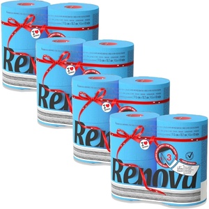 image:imageRenova Colored Toilet Paper 3Ply  4 Rolls Set  Soft Decorative Bathroom Tissue in Multiple Colors Blue 16 Count 4 Packs of 4