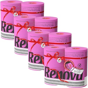 image:imageRenova Colored Toilet Paper 3Ply 4 Jumbo Rolls Per Pack 180 Sheets Per Roll Color Blue Pink Rosa Red Vanilla Lime Green  Multipack Sets Available Pink 16 Count 4 Packs of 4 4 Packs