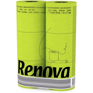 image:imageRenova Green Toilet Paper 3Ply 6 Compact Rolls 140 Sheets Lime Green  EcoLabel Certified Dermatologically Tested Septic Safe Sustainable amp Soft Colored Bathroom Tissue Gift Idea6 Count Pack of 1