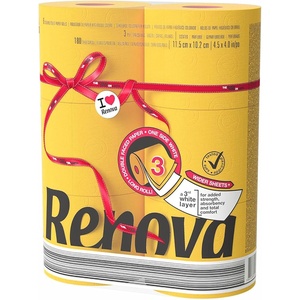 image:imageRenova Luxury Scented Colored Toilet Paper 6 Jumbo Rolls 3Ply180 Sheets  Decorative colored bath tissue Eco Label amp EMAS certified dermatologically tested sandalwoodscented core flushable