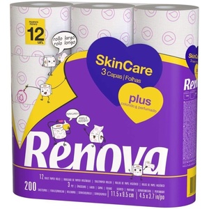 image:imageRenova Toilet Paper  Skin Care Plus decorated fragranced  12 rolls toilet paper