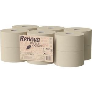 image:imageRenova Toilet Paper Jumbo Love amp Action Beige Pack of 12