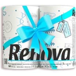 image:imageRenova Winter Edition Toilet Paper  3 Ply 160 Sheets  Festive Designs for a Cozy Bathroom  Soft Strong and Absorbent  Premium Quality WinterThemed Decor  Pack of 4 Rolls