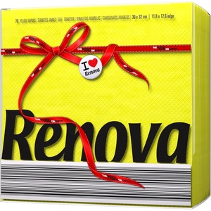 image:imageRenova Table Napkins Yellow  3 Packets of 6x70 Napkins1260 Napkins