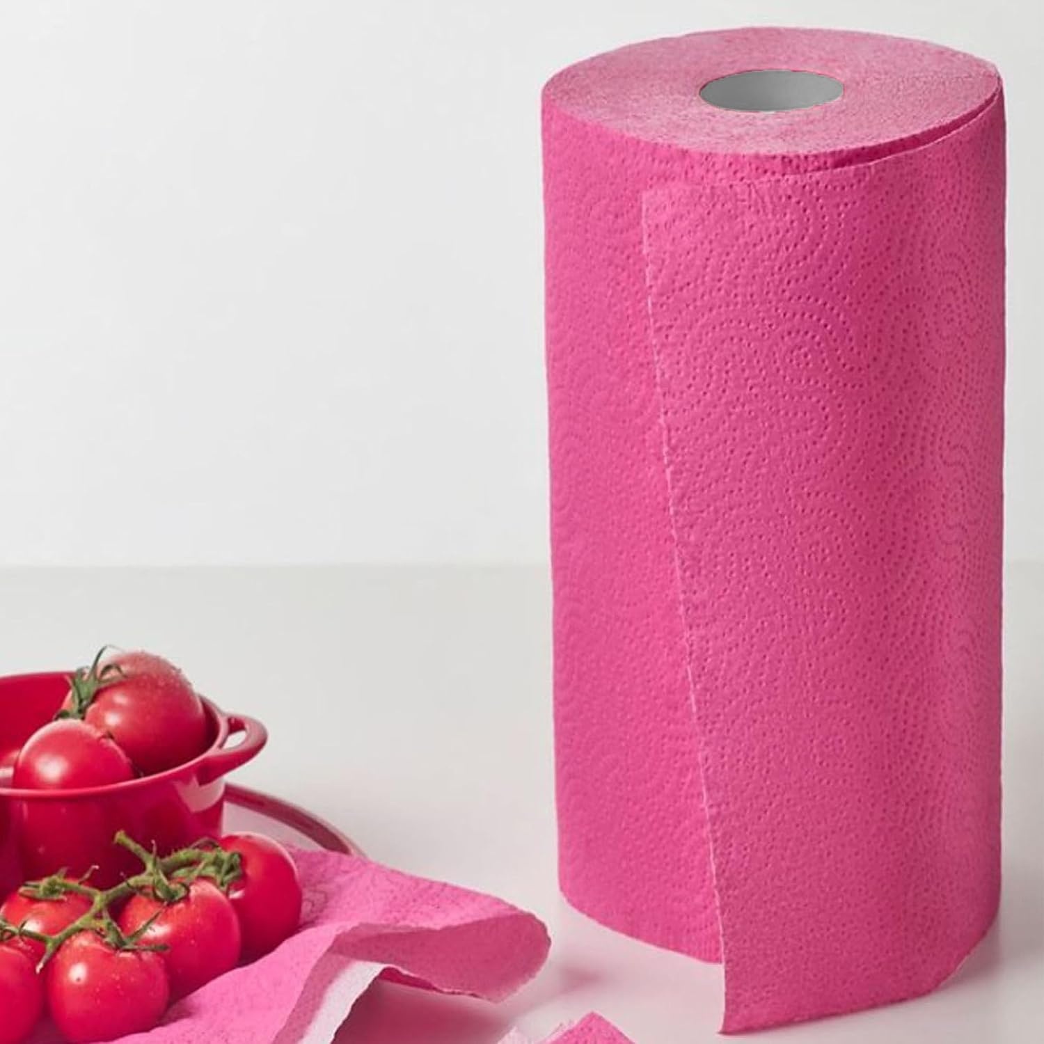 image:imageRenova Colored Paper Towel Jumbo Rolls  2 Ply Sheets for Daily Kitchen Tasks Strong Absorption Compact Roll Design DoubleFaced Paper for Versatile Use 120 Sheets per Roll Pink 3 Rolls