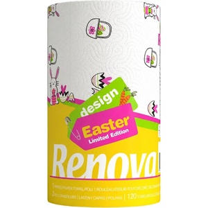 image:imageRenova Easter Kitchen Paper Towels 1 Maxi Roll  3 Rolls 120 Sheets FSC