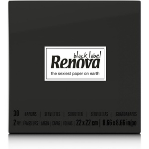 image:imageRenova Black Cocktail Napkins  30 Napkins  1 Pack22x22 cm
