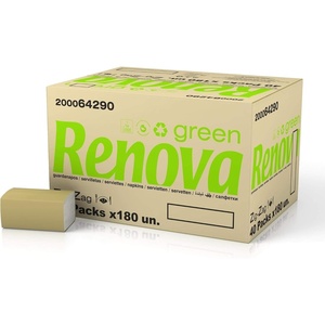 image:imageRenova ZigZag Renovagreen  7200 Napkins 100 Recycled